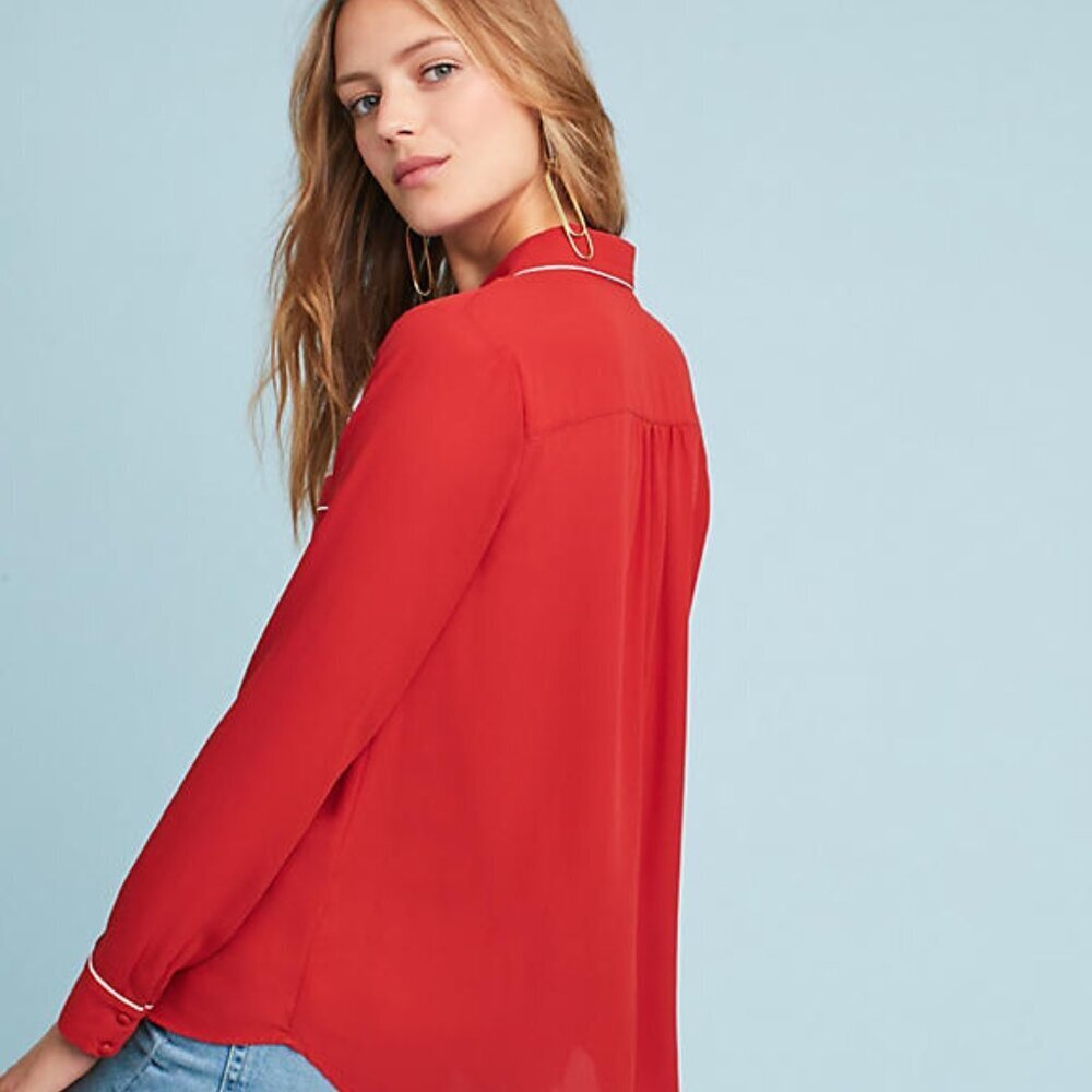 NWT Anthropologie Rayne Buttondown Top by ISLA MAUDE - Picture 2 of 6